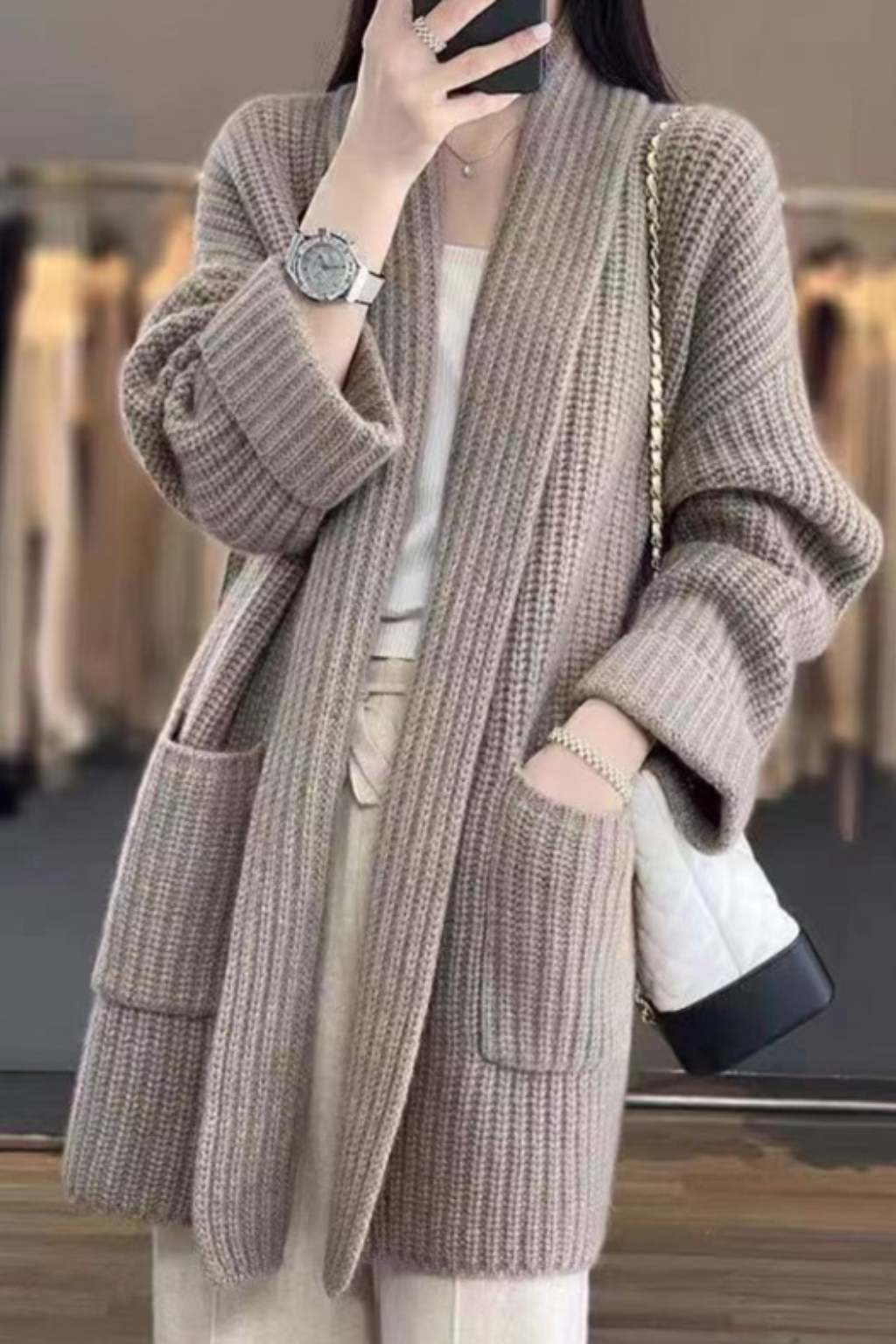 Freja | Strikket Lang Cardigan