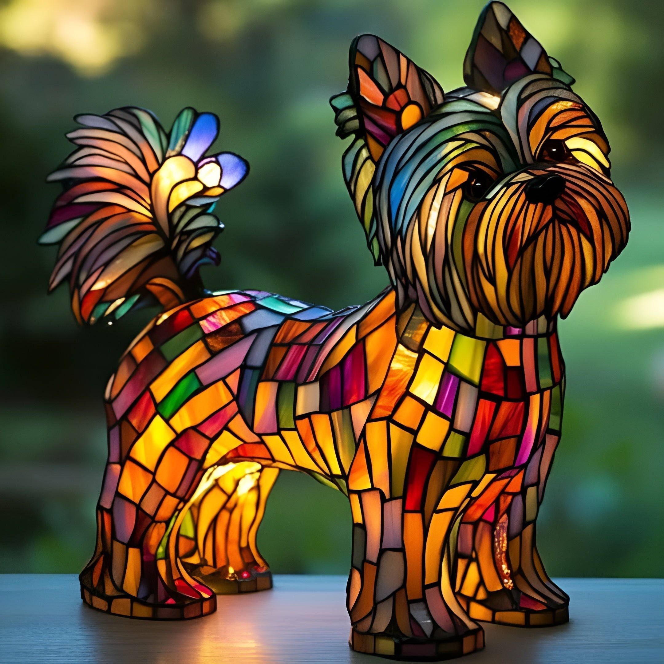 Plume – Magisk lampe for hunder i farget glass