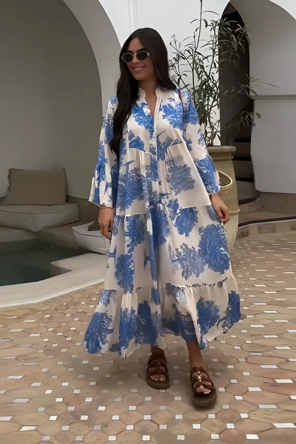 Signe™ | Blomstret maxikjole