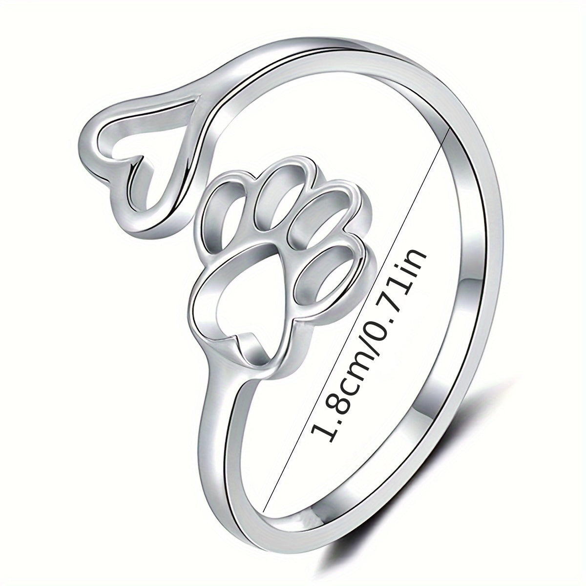 Descel | Pote & Hjerte Ring i Sterling Sølv