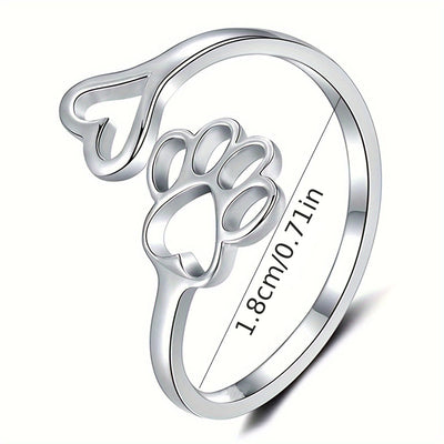 Descel | Pote & Hjerte Ring i Sterling Sølv