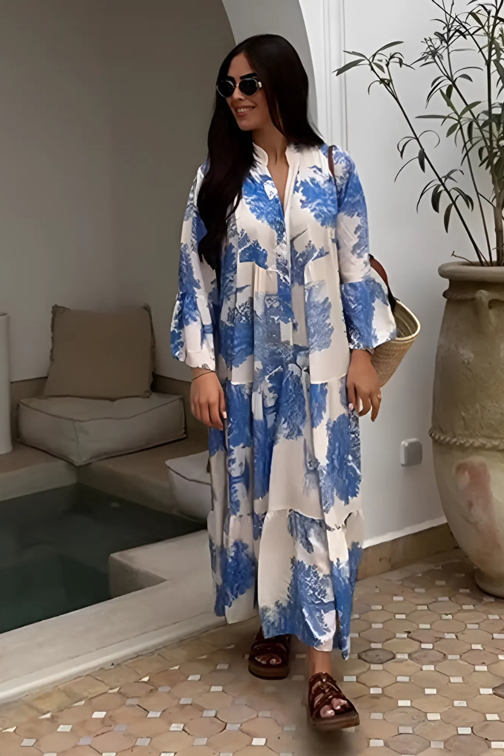 Signe™ | Blomstret maxikjole