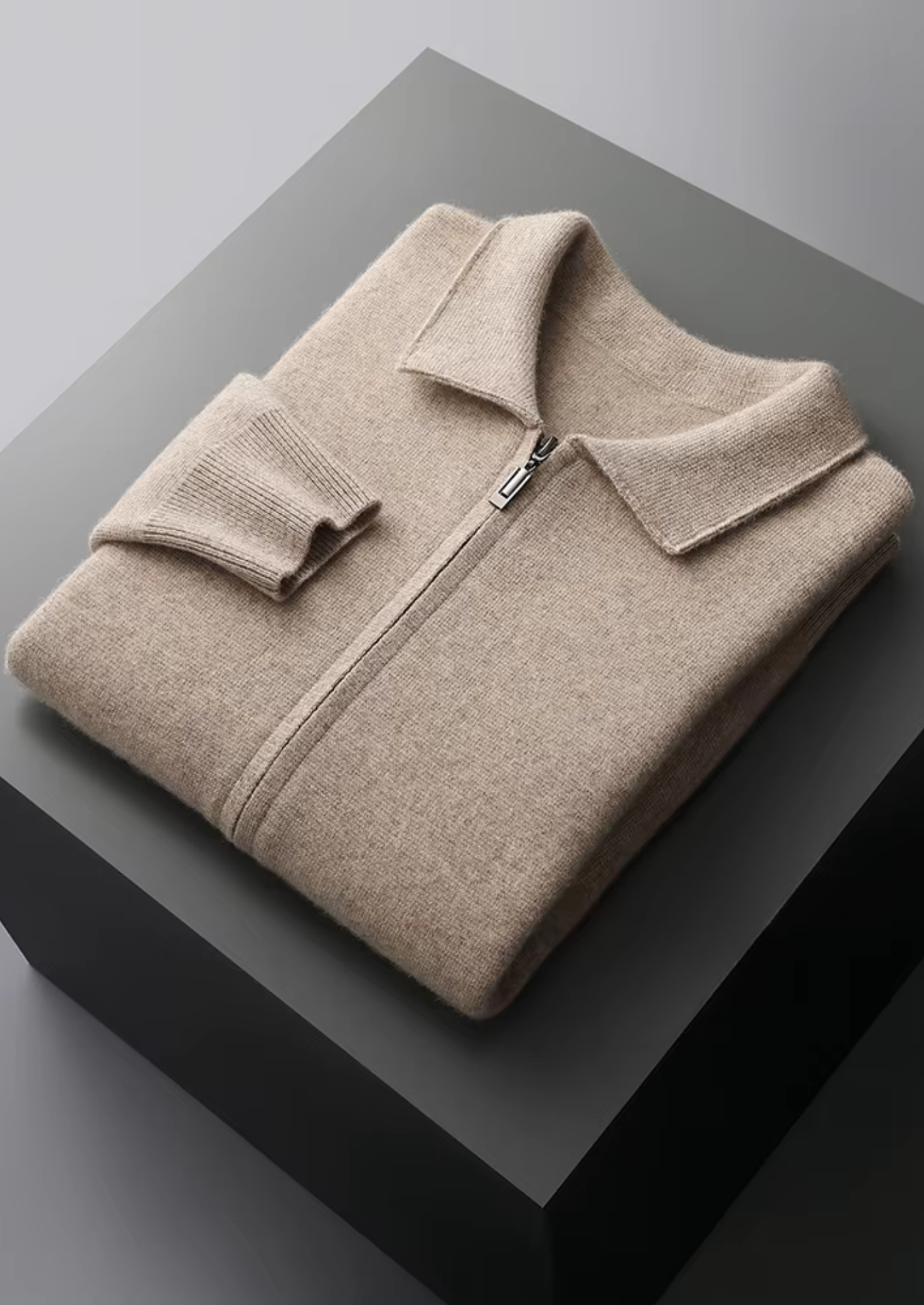 Oskar™ | Ekstrafin merinoull zip polo cardigan