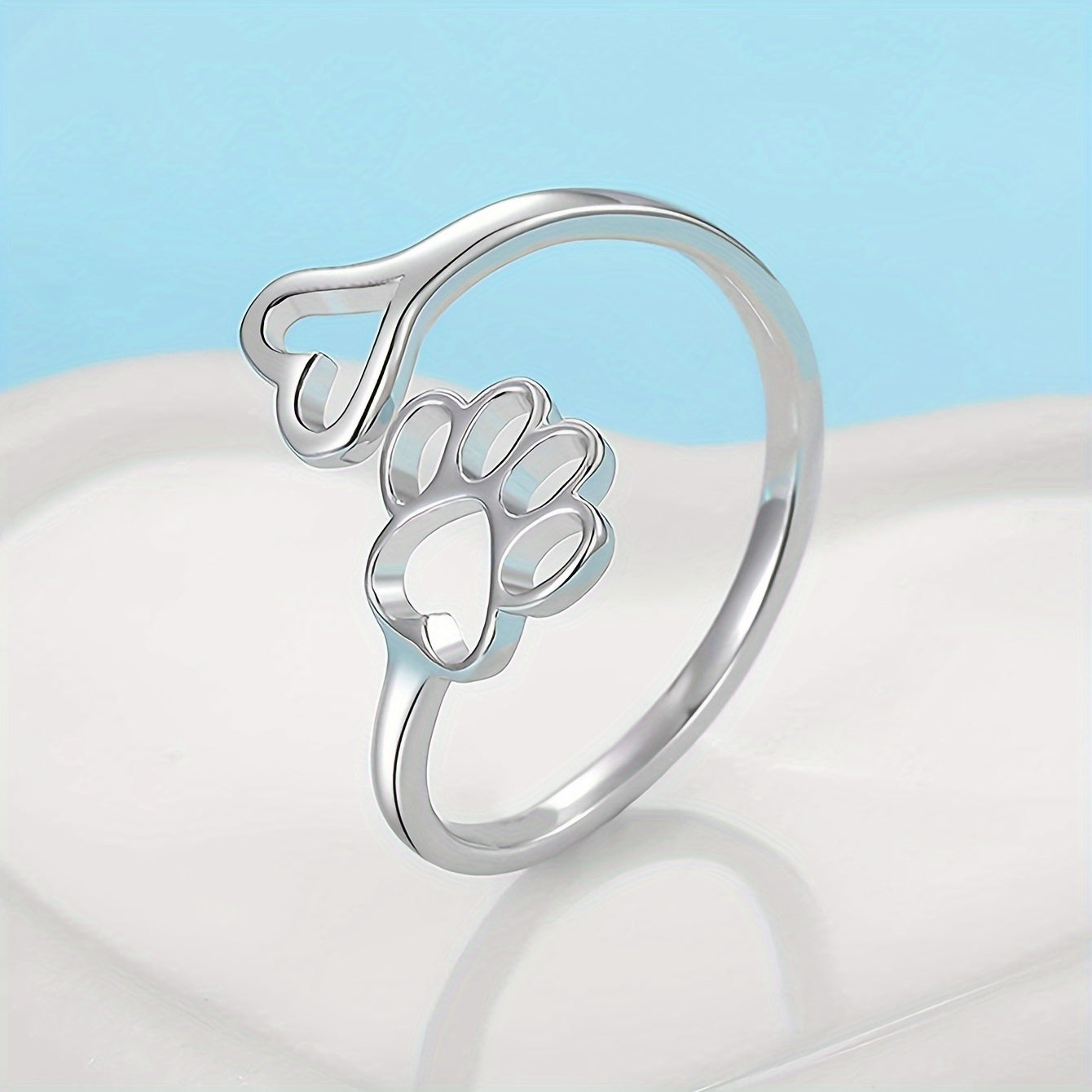Descel | Pote & Hjerte Ring i Sterling Sølv