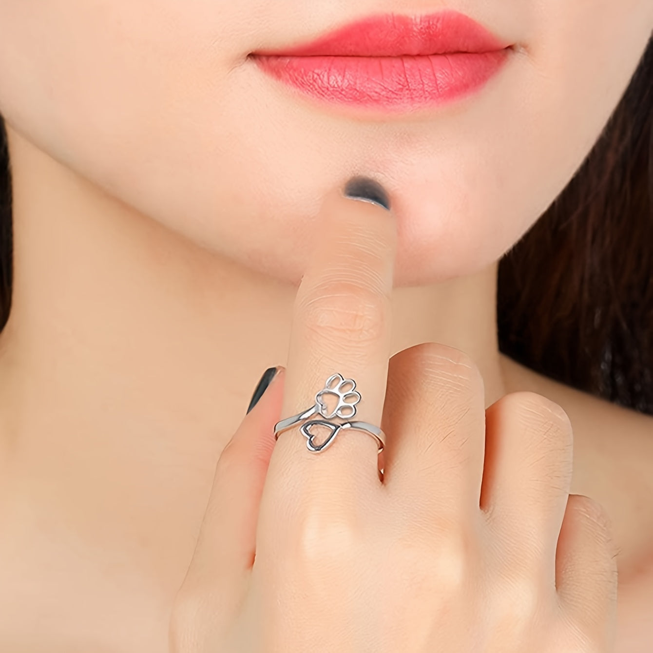 Descel | Pote & Hjerte Ring i Sterling Sølv