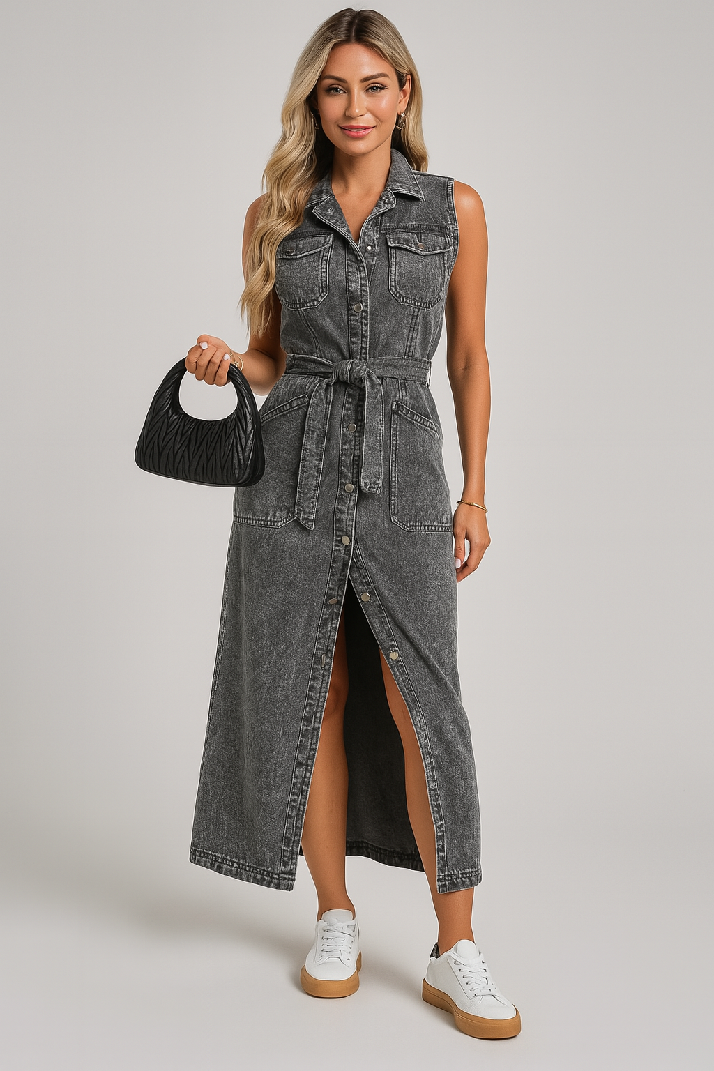 Eva™ | Ermeløs denimkjole