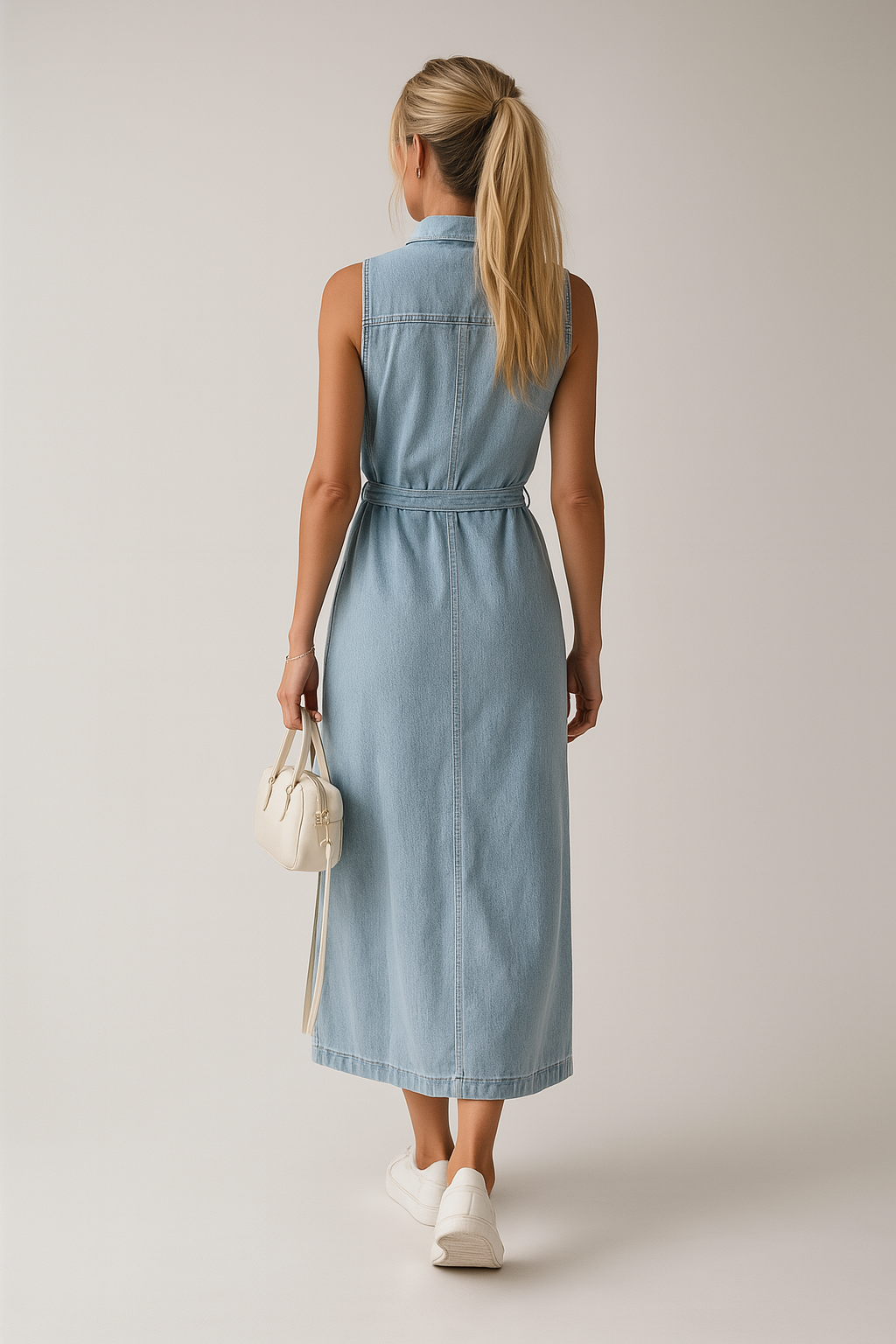 Eva™ | Ermeløs denimkjole