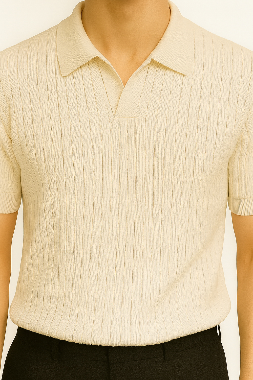 Erik™ | Silkepolo med V-hals