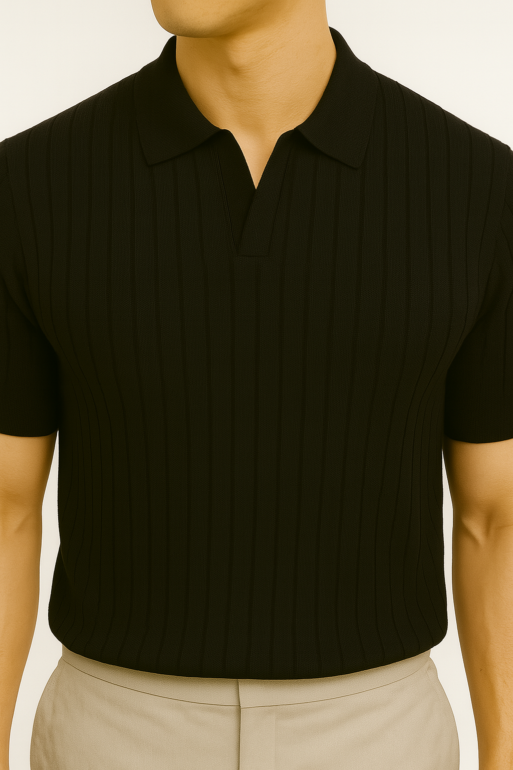 Erik™ | Silkepolo med V-hals