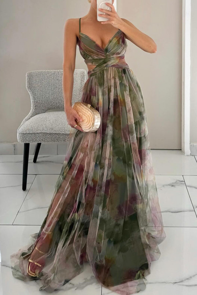 Sofie™ | Vakker maxikjole med blomstertrykk