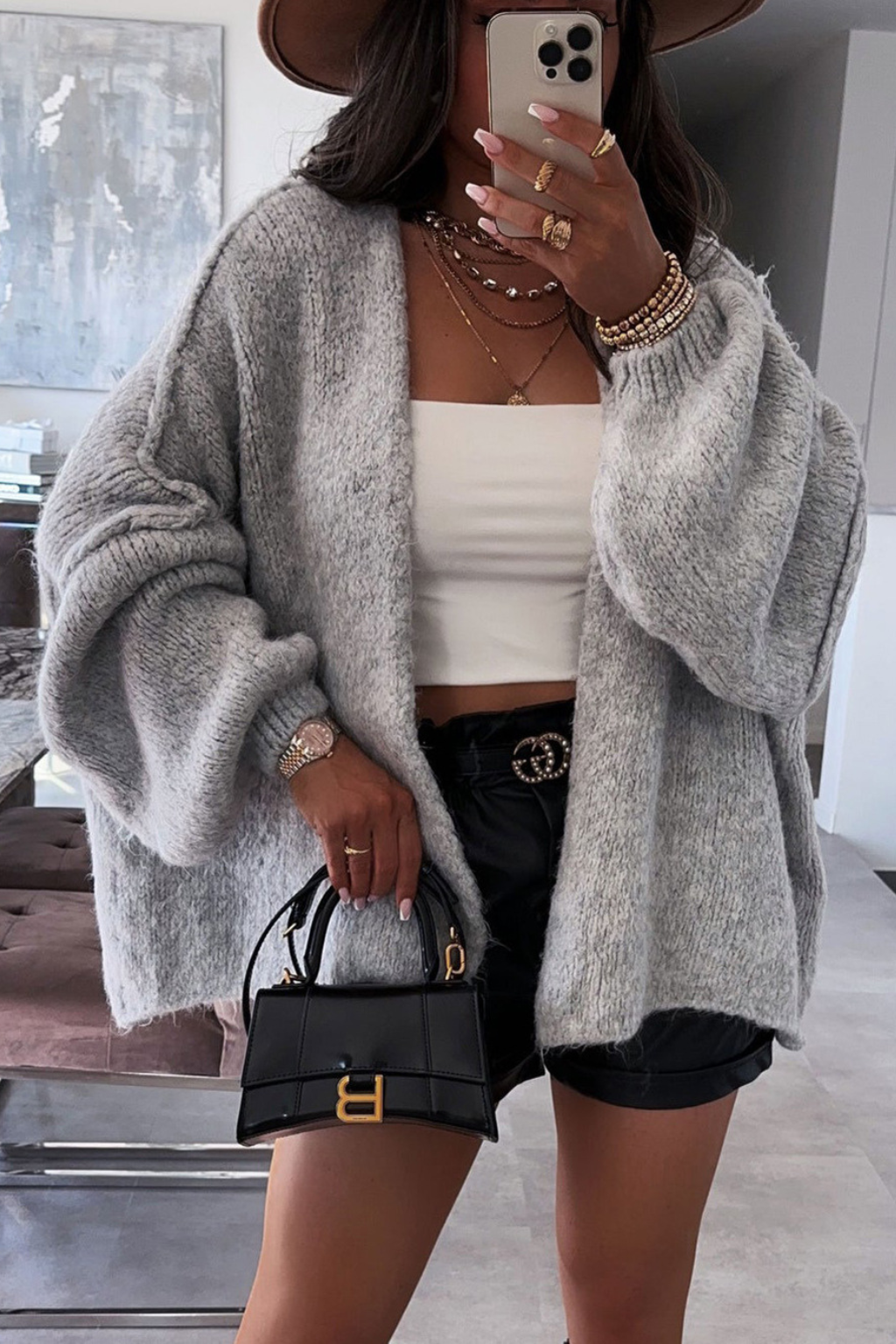 Marte™ | Oversized blazerjakke grå