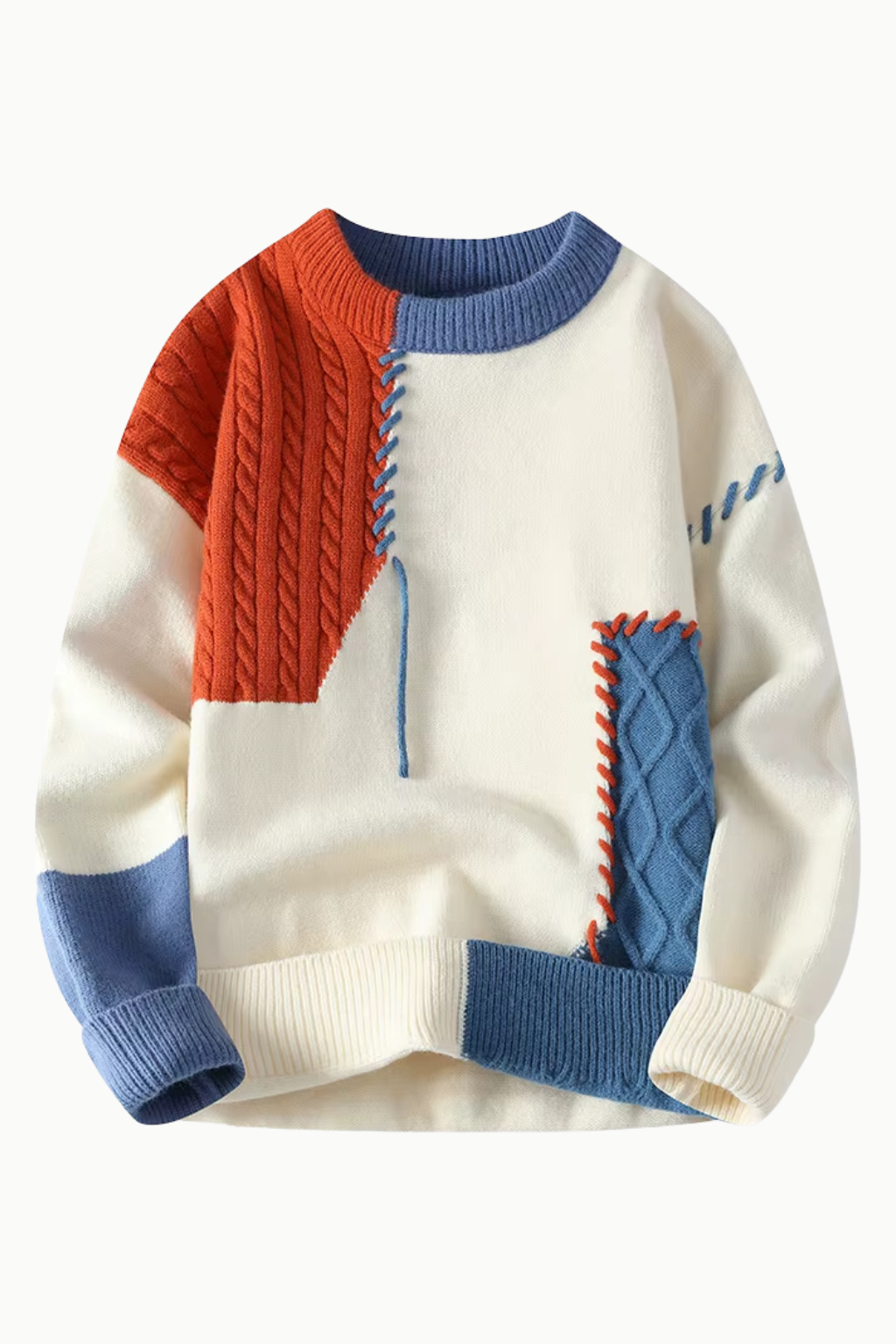 Mikkel™ | Patchwork strikkegenser