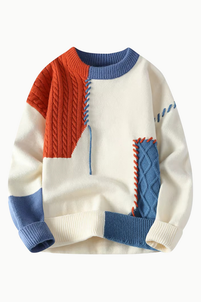 Mikkel™ | Patchwork strikkegenser