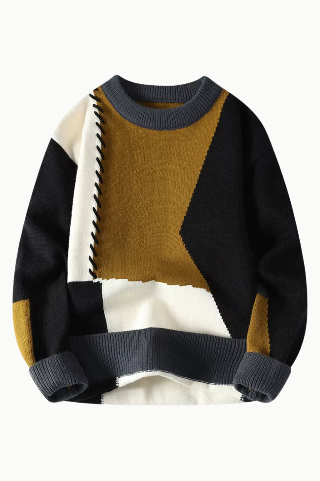 Mikkel™ | Patchwork strikkegenser