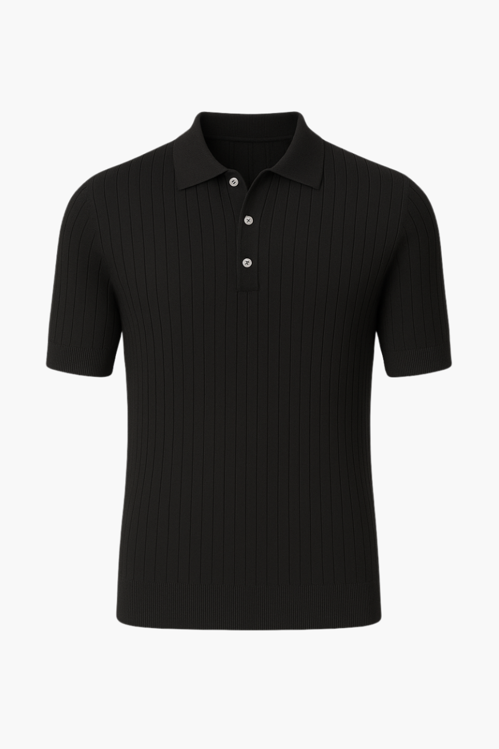 Jonas™ | Strikket poloskjorte med korte ermer