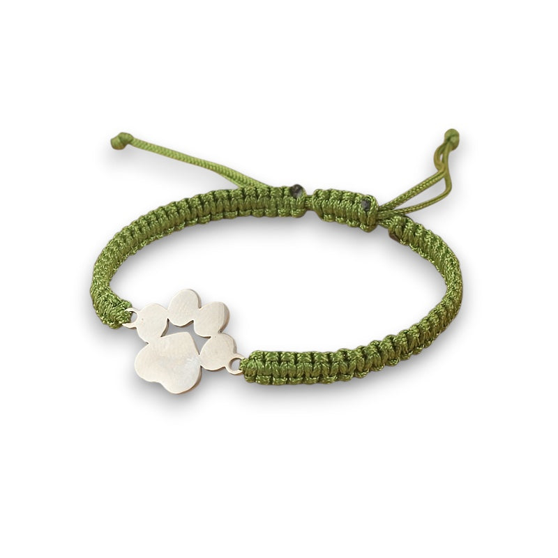 Descel | Rødt Pote Armbånd med Flettet Snor Merle