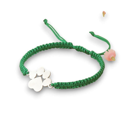 Descel | Rødt Pote Armbånd med Flettet Snor Merle