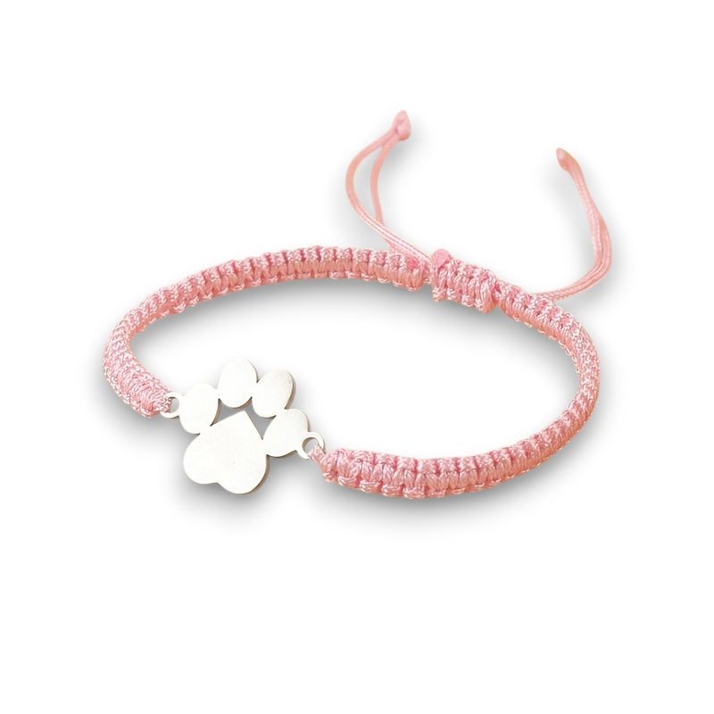 Descel | Rødt Pote Armbånd med Flettet Snor Merle