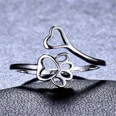 Descel | Pote & Hjerte Ring i Sterling Sølv