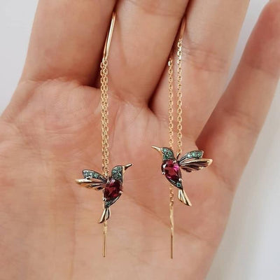Descel | Emalje Kolibri Øredobber med Zirkonia